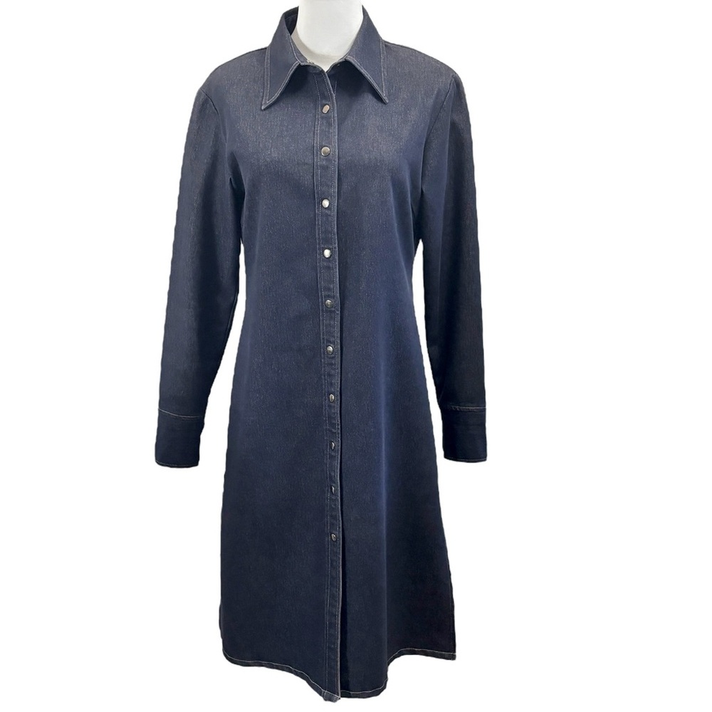 Marc Allan Long Sleeve Button Up Denim Dress Sz 8